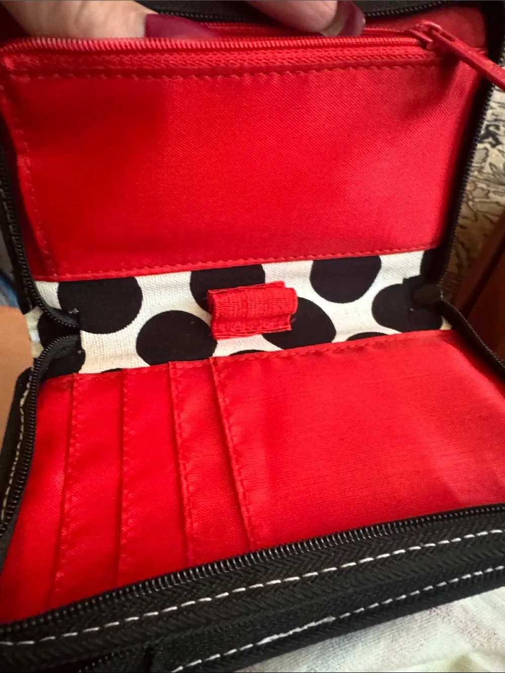 thirty-one Black & White Polka Dot ID Wristlet